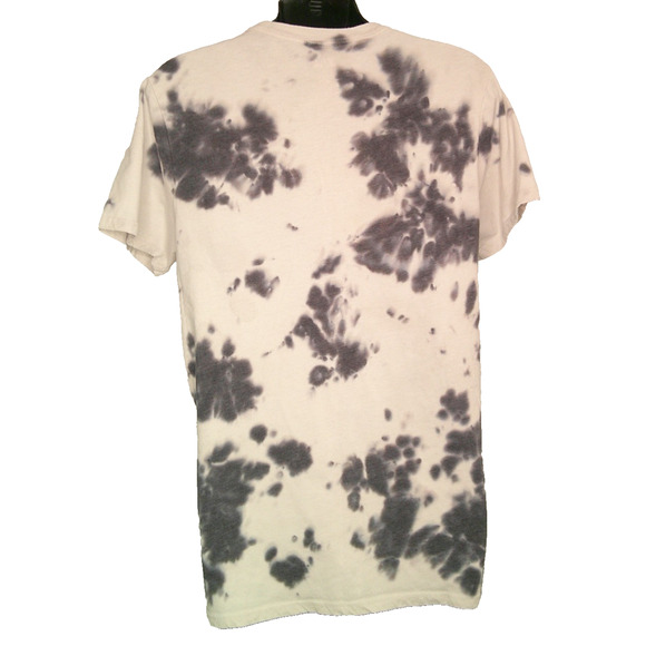 ACDC Back in Black Men's Small T-Shirt Light, Dark Gray Tie Dye - Picture 3 of 4